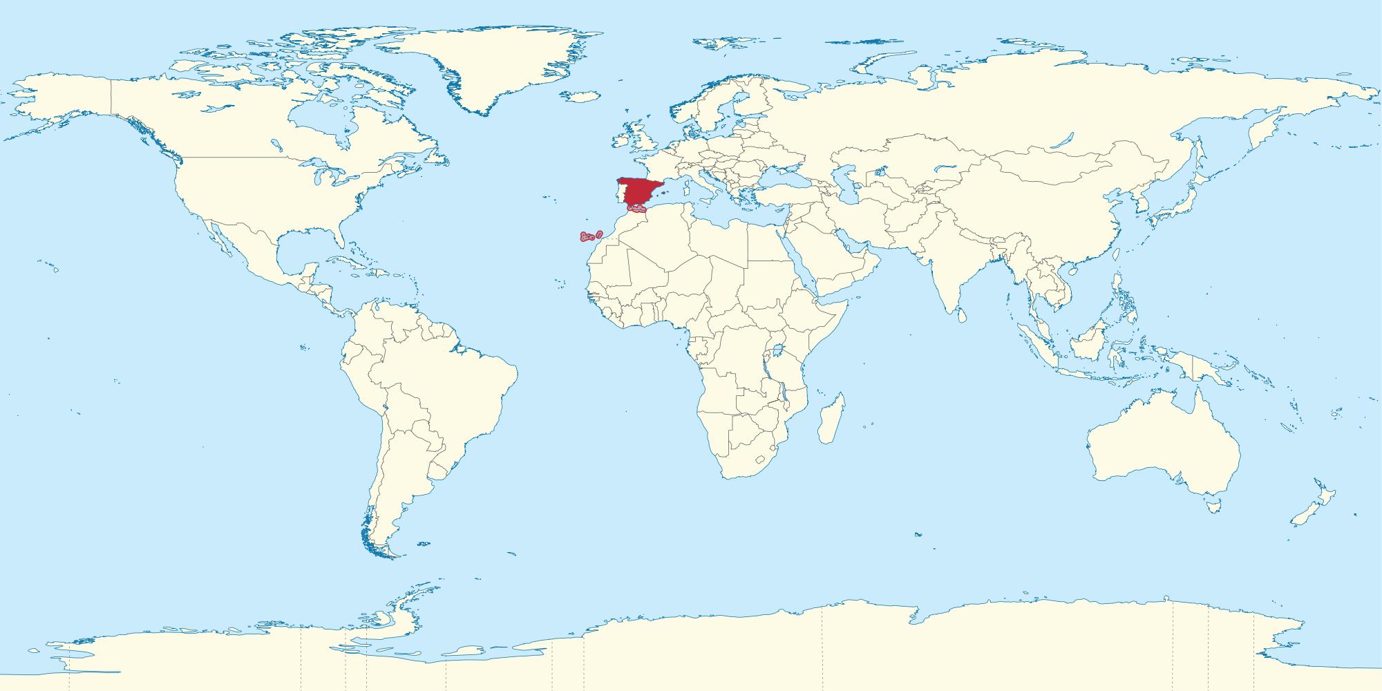 スペイン国を世界地図世界の地図とスペインされ 南欧諸国 ヨーロッパ