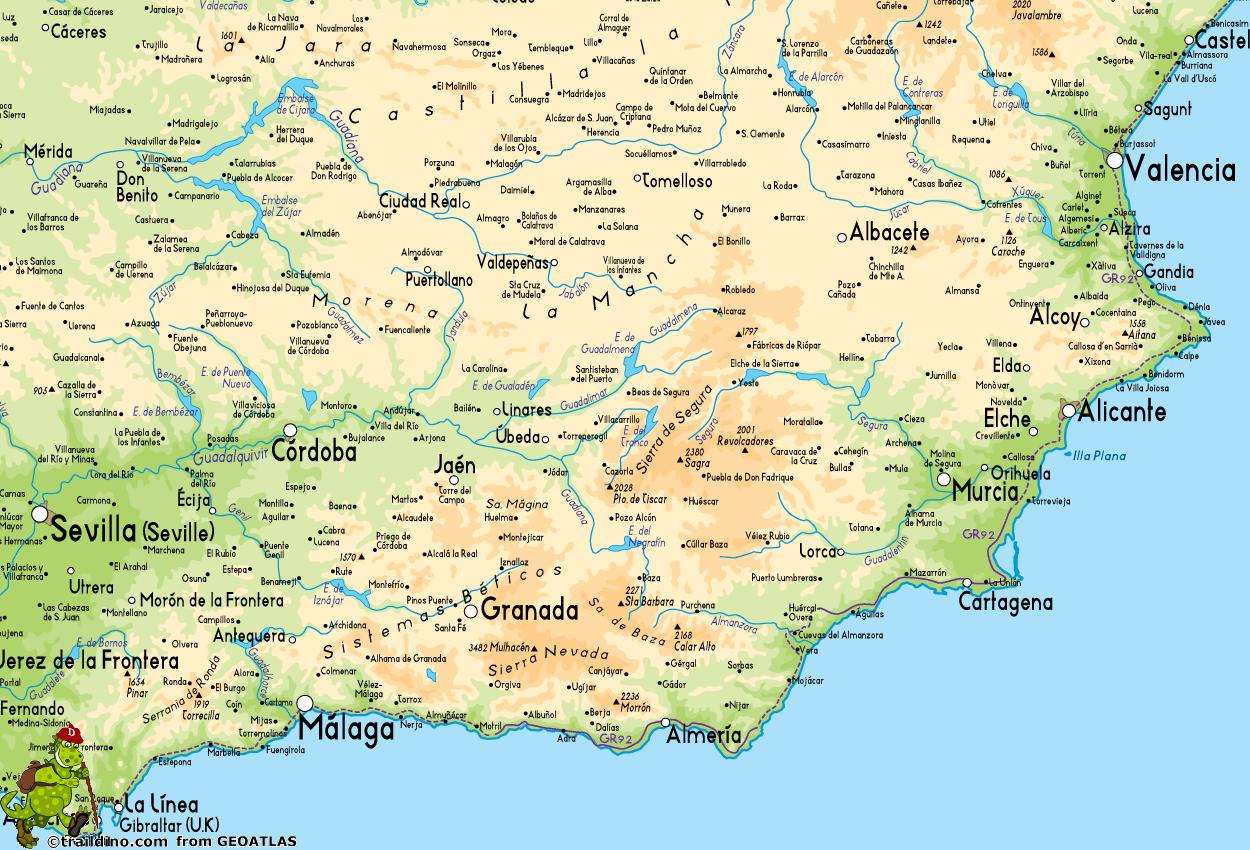 南スペインの地図 地図のスペイン南部 欧州 欧州