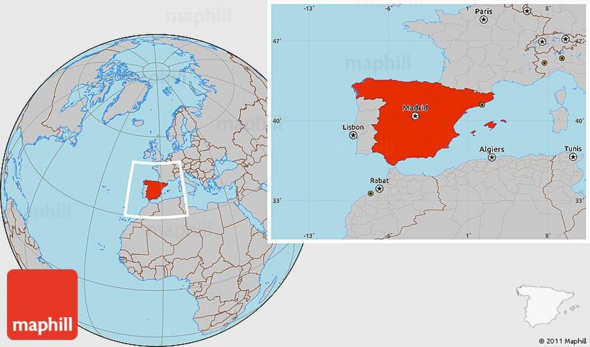 スペインの場所が世界地図 スペインの世界地図 南欧諸国 ヨーロッパ