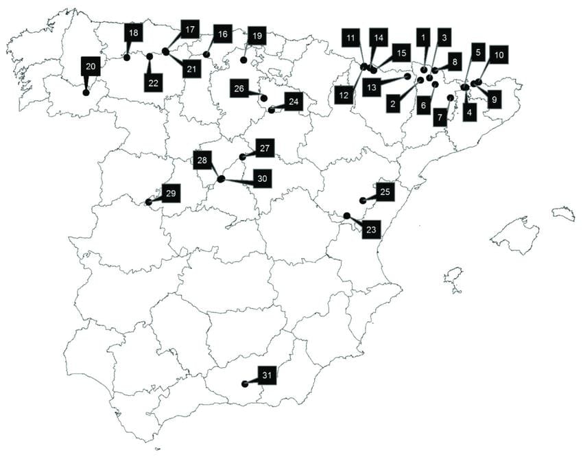 スペインスキーリゾート地図