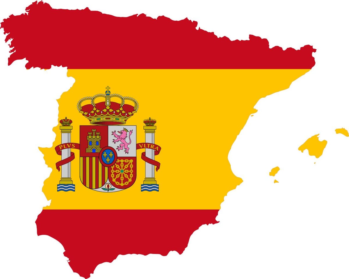 地図のスペインのフラグ