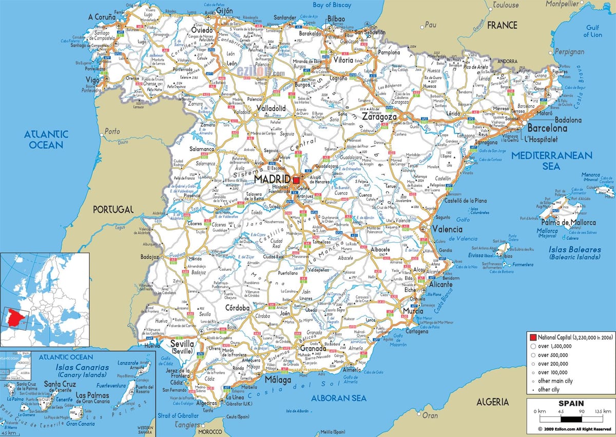 スペインの路線図