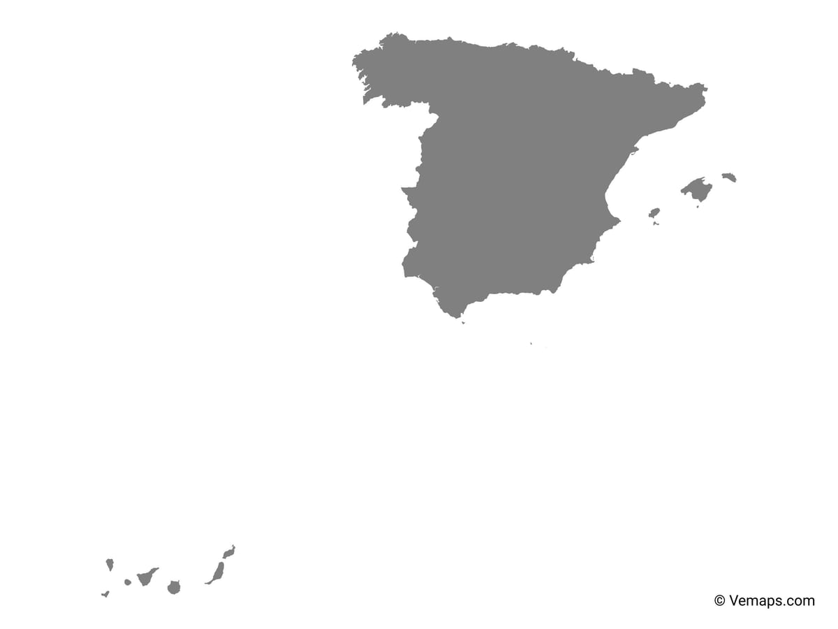 スペインのベクトルの地図