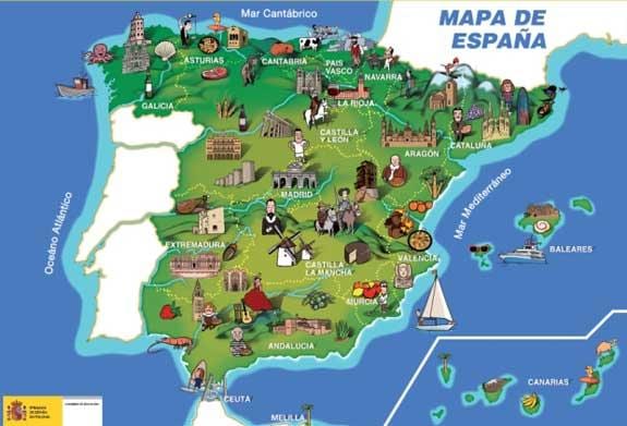 地図のスペインの記念碑