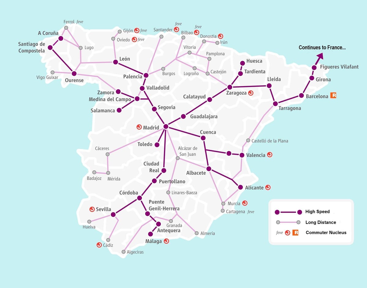 スペイン鉄道図renfe