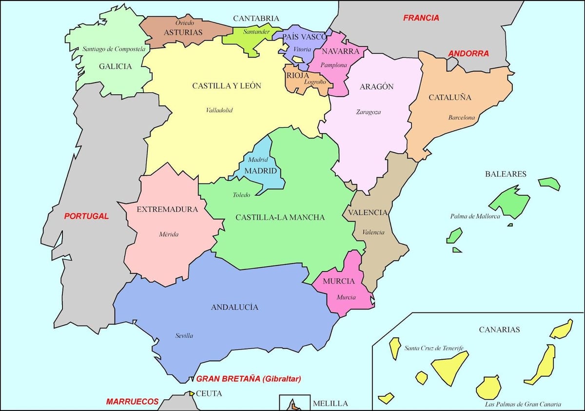 地図のスペイン中世