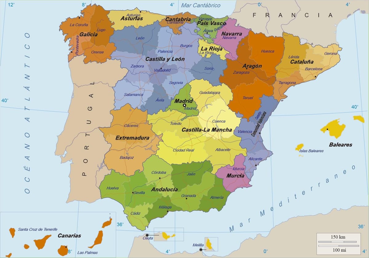 地図のスペイン三島