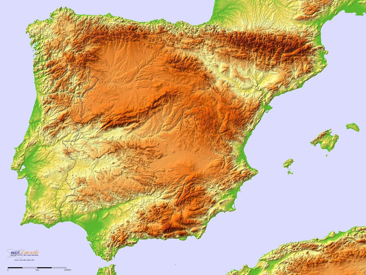 地図のスペインの救済