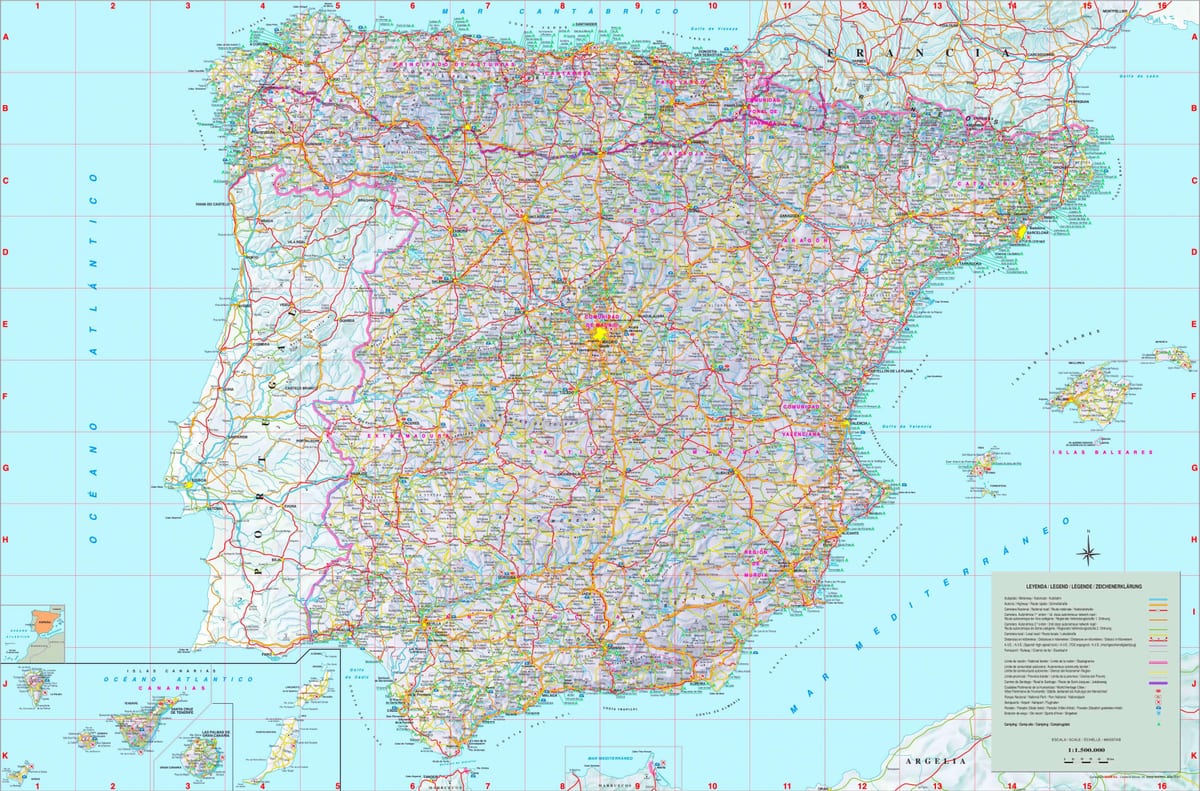 ベルの地図のスペイン