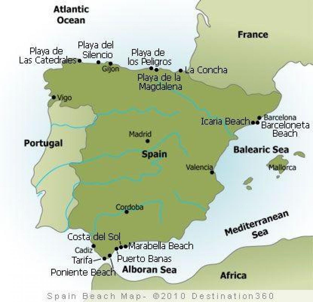 地図のスペインビーチ