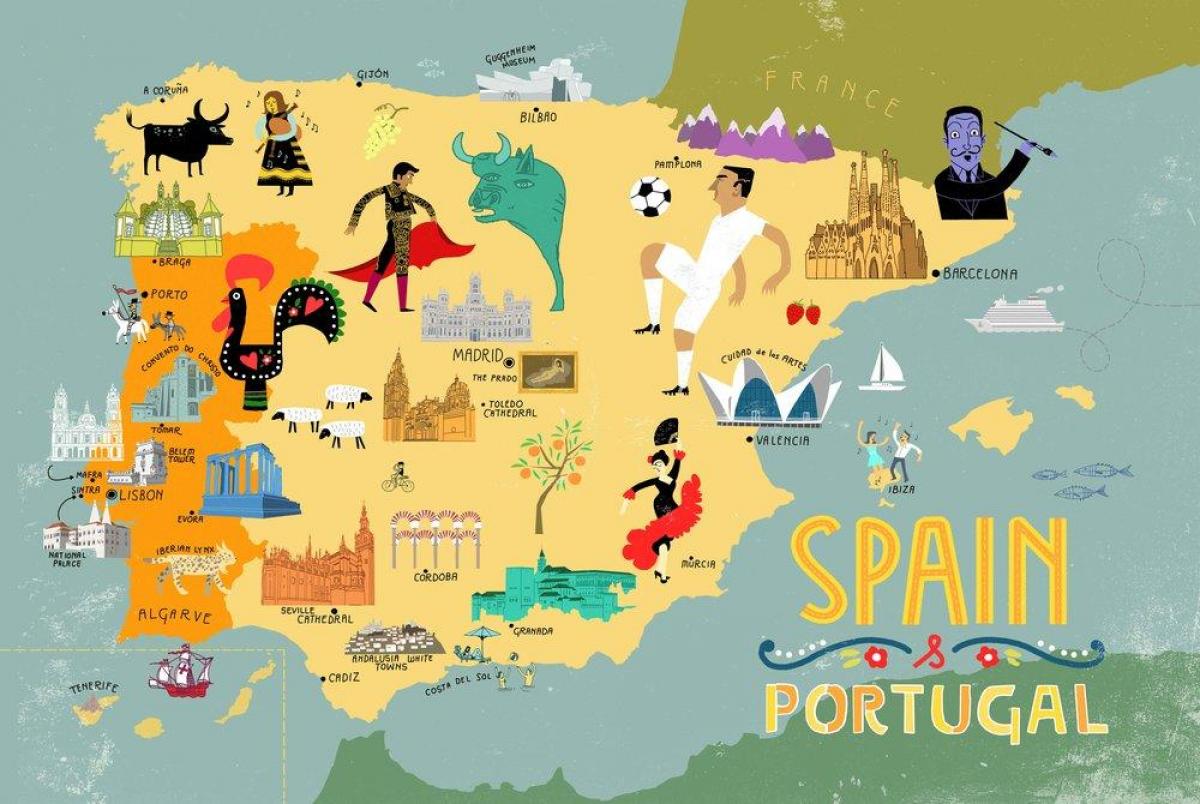 スペイン観光都市の地図