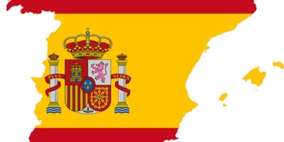 地図のスペインのフラグ