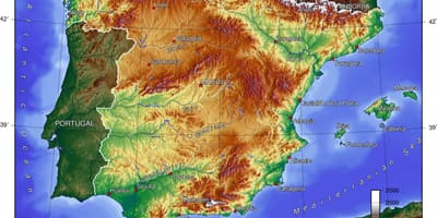 地図のスペインの地理学