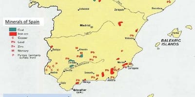 地図のスペインの天然源