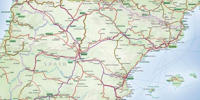 地図のスペインレール