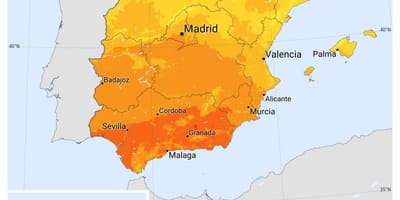 地図のスペインの日差し