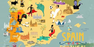 スペイン観光都市の地図