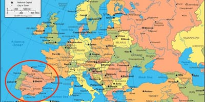 地図のスペイン欧州