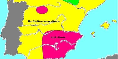 地図のスペインでの気候