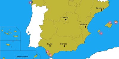 地図のベストビーチ、スペイン