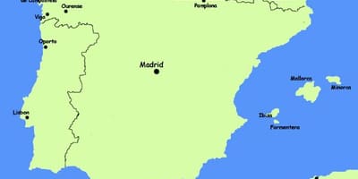 スペイン北部のリゾート地図