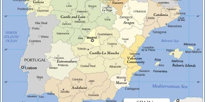 スペインの地図