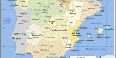地図のスペイン政治