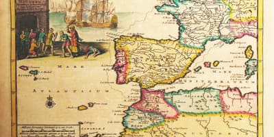 地図のスペインの古い世界