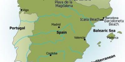 地図のスペインビーチ