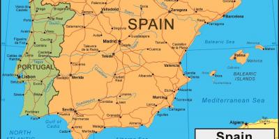 地図のスペインおよび近隣諸国